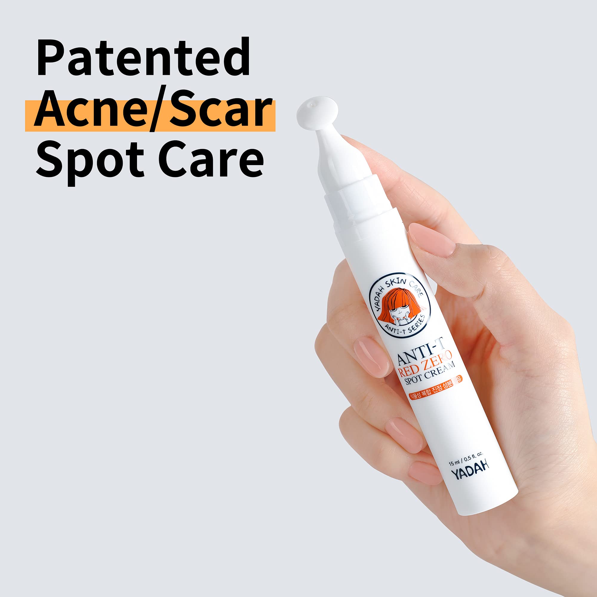 YADAH Anti Trouble Red Zero Spot Cream, Easy Application Acne Spot Treatment, Natural Niacinamide Acne Treatment, 100% Vegan For