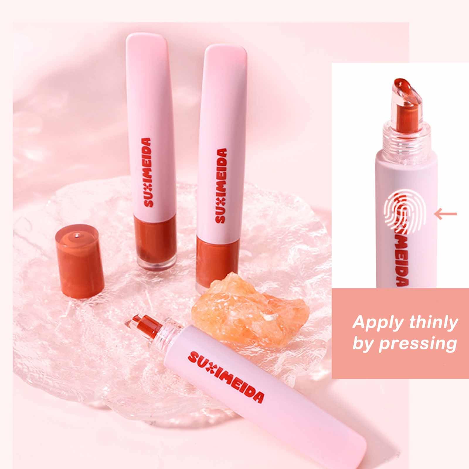 KTouler 6Pcs Hydrating Lip Gloss Set,Glossy Highly Pigmented Lang Lasting Waterproof Pink Red Cute Lip Gloss Lip Tint Stain for