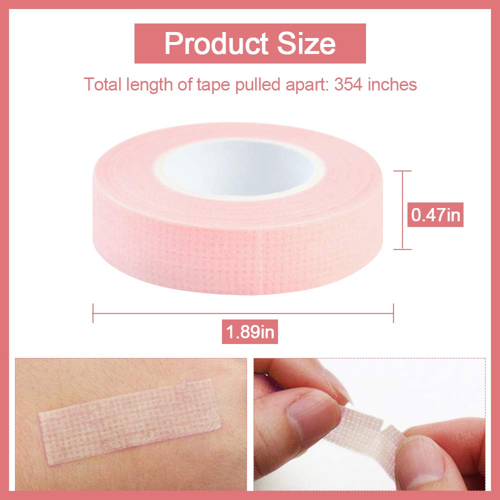 Ebanku 5 Rolls Eyelash Extension Tape, Eyelash Tape For Lash Extension Breathable Micropore Fabric Tape For Eyelash Extension Su