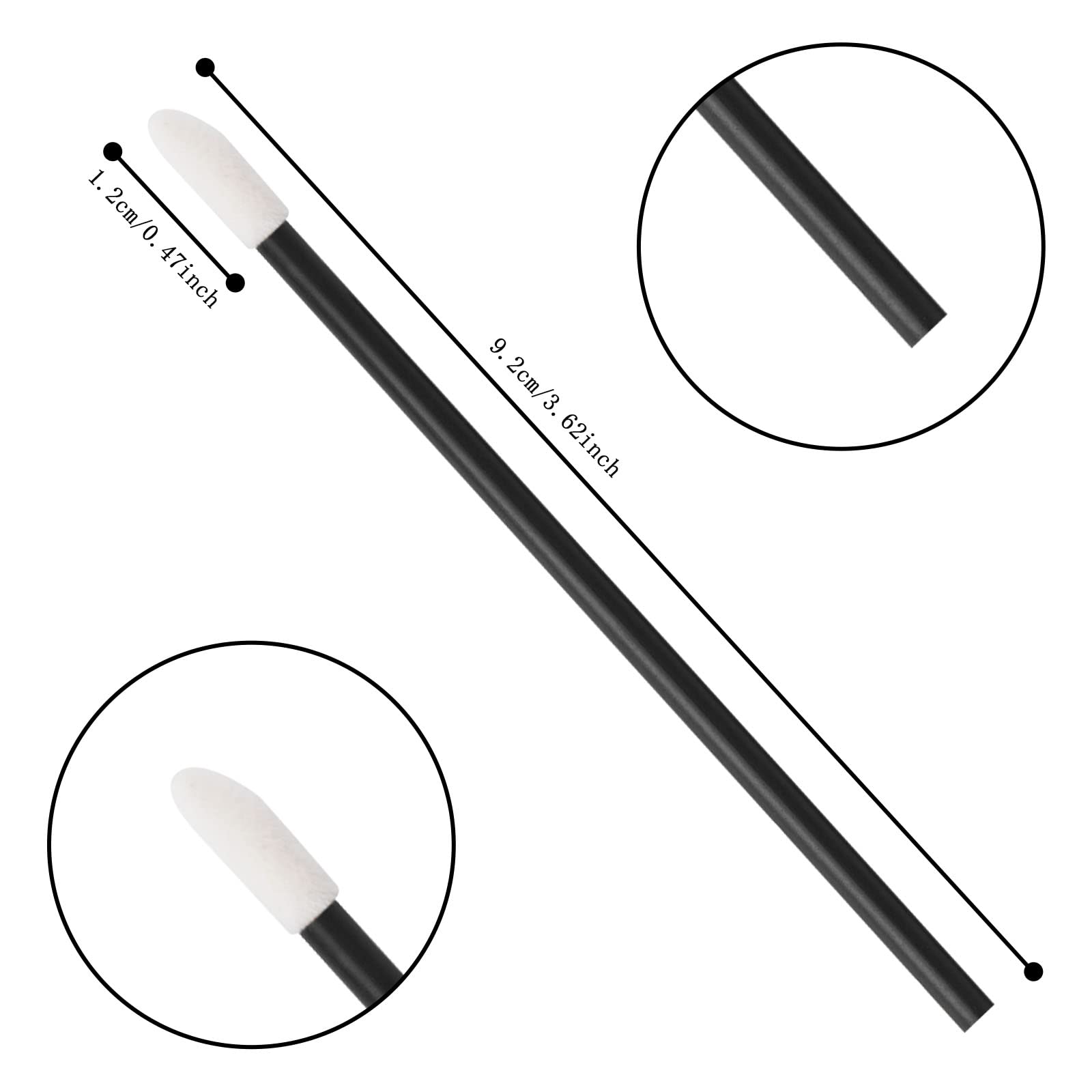 500Pcs Lip Wands Applicators Disposable - Vaincre Lipstick Brush Lip Gloss Makeup Applicator Beauty Tool Kits Black