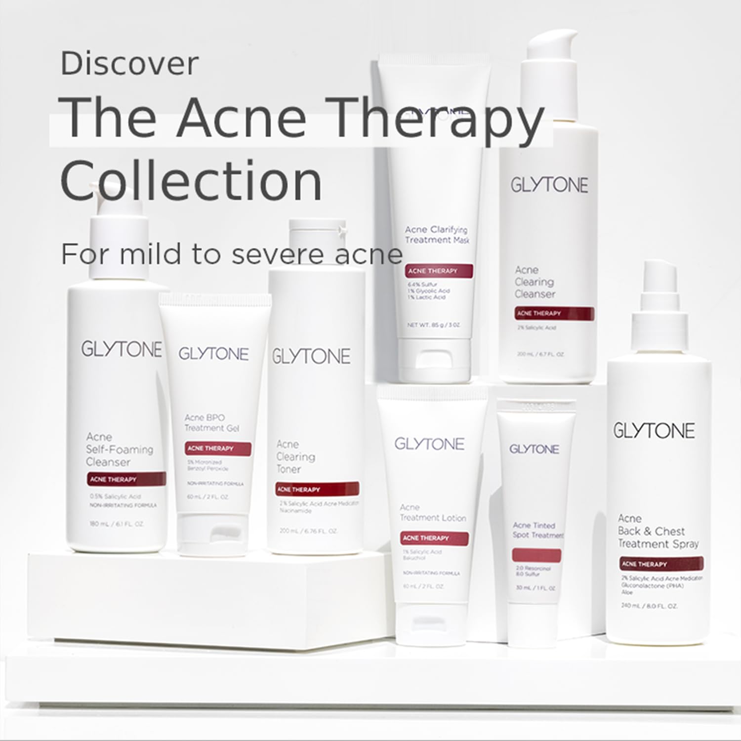 Glytone Acne Treatment Spray For Back & Chest - 2% Salicylic Acid - For Body Acne - Quick Dry, Upside Down Pump - Fragrance-Free