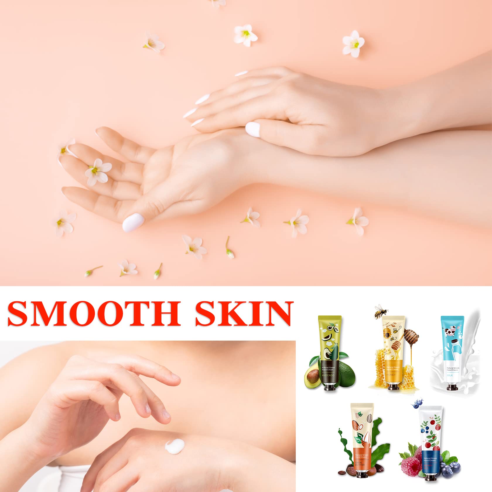 5 Pack Natural Botanical Fragrance Hand Cream Travel Gift Set For Chapped And Work Hands,Moisturizing Mini Hand Lotion Travel Si