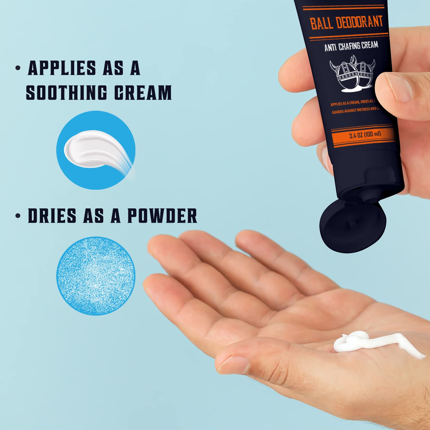 Viking Revolution Balls Deodorant For Men With Aloe Vera And Purslane - Groin Deodorant For Men Talc Free - Quick Drying Ball Cr