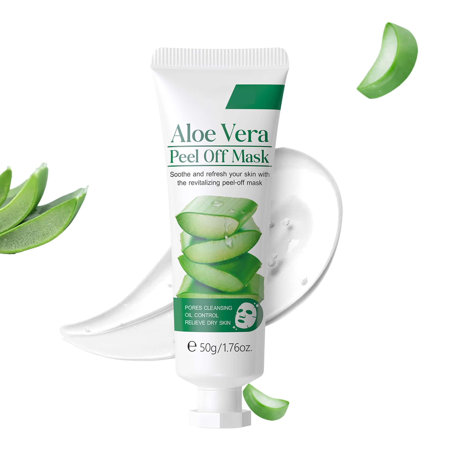 DLZZRS Aloe Vera Peel Off Cleansing Mask, Moisturizing & Soothing Facial Masks, Oil Control, Gentle Exfoliation & Hydration, Str