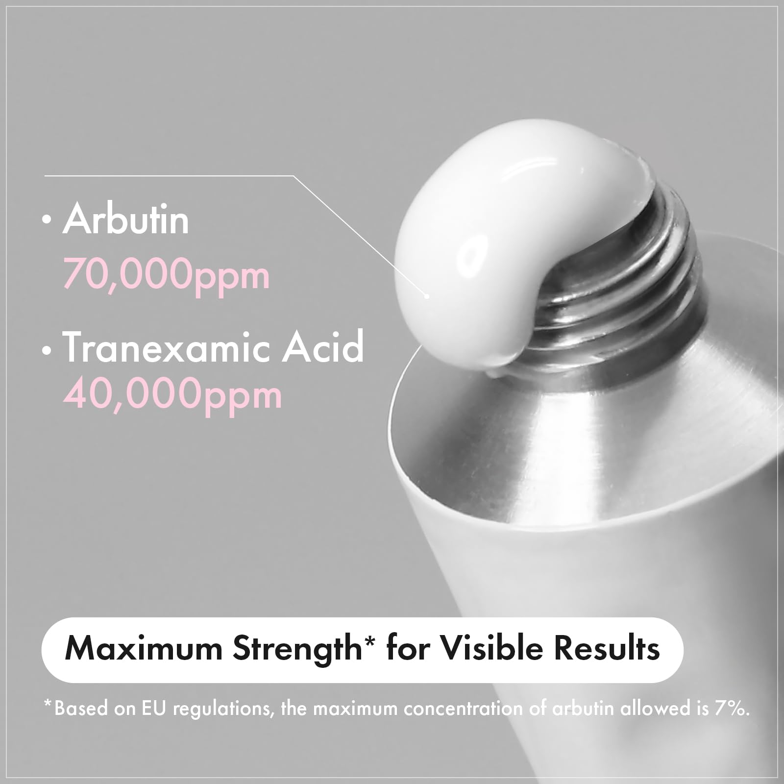 TOSOWOONG Arbutin 7% + Tranexamic Acid 4% Cream, 70,000ppm Arbutin, 40,000ppm TXA, Niacinamide, Glutathione, Dark Spots, Freckle