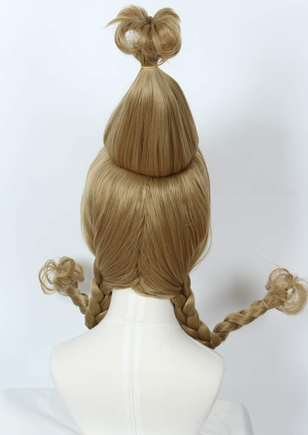 Linfairy Christmas Girl Wig With Wire Braids Halloween Cosplay Costume Wig For Women