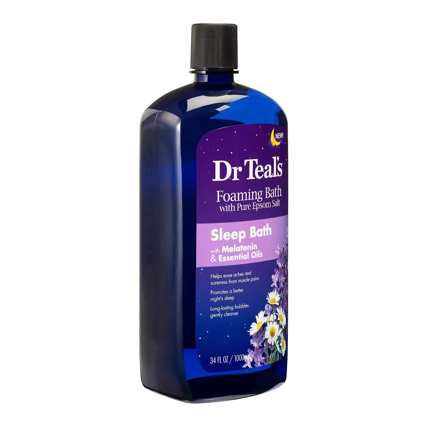 Dr Teal's Foaming Bath Gift Set - Shea Butter & Almond Oil, 34oz (2 Pack) - Melatonin Sleep Bath with Epsom Salt for Muscle Relief