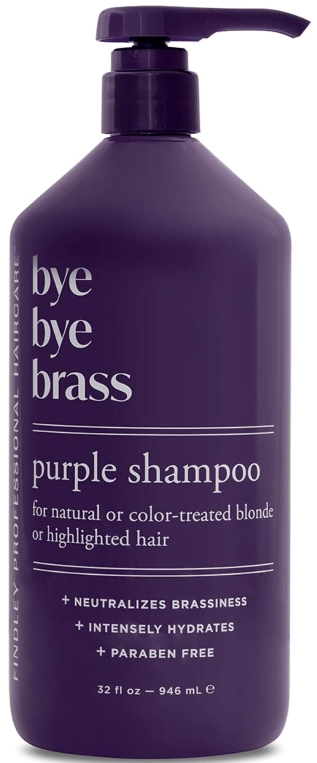 Findley Bye Bye Brass Purple Shampoo for Natural or Dyed Blonde or Highlighted Hair - With Avocado Oil & Castor Oil | Neutralize
