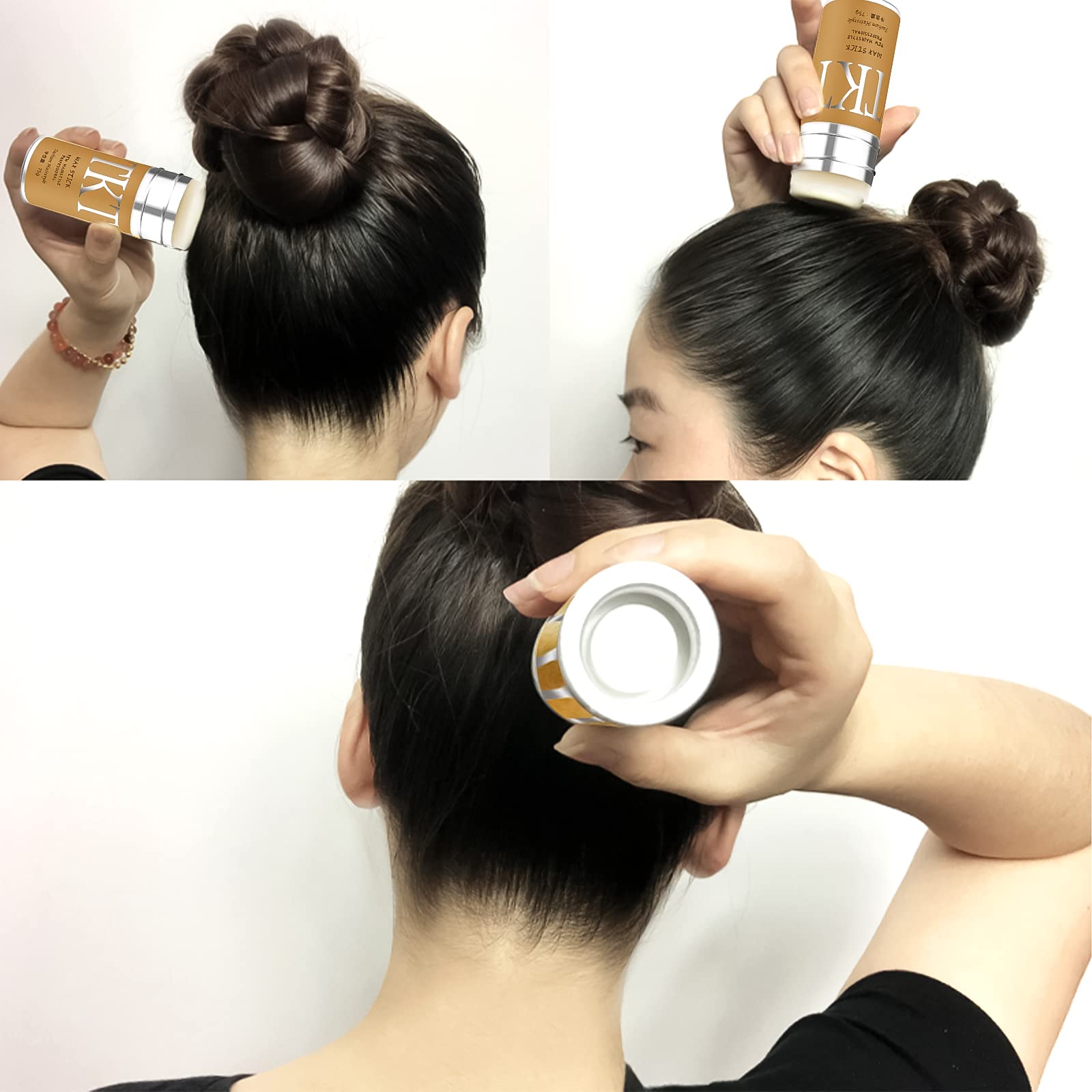 VOLLUCK Hair Wax Stick for Wigs, 2 PCS Edge Control Slick Stick Hair Pomade 2.7Oz Stick Non-greasy Styling Wax, Long Lasting, St