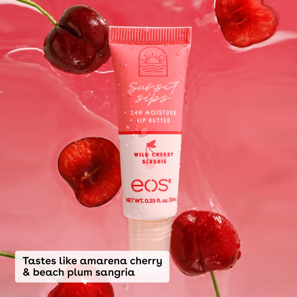 Eos 24H Moisture Super Balm- Pink Lemonade & Wild Cherry Slushie, Lip Mask, Day Or Night Lip Treatment, Made For Sensitive Skin,
