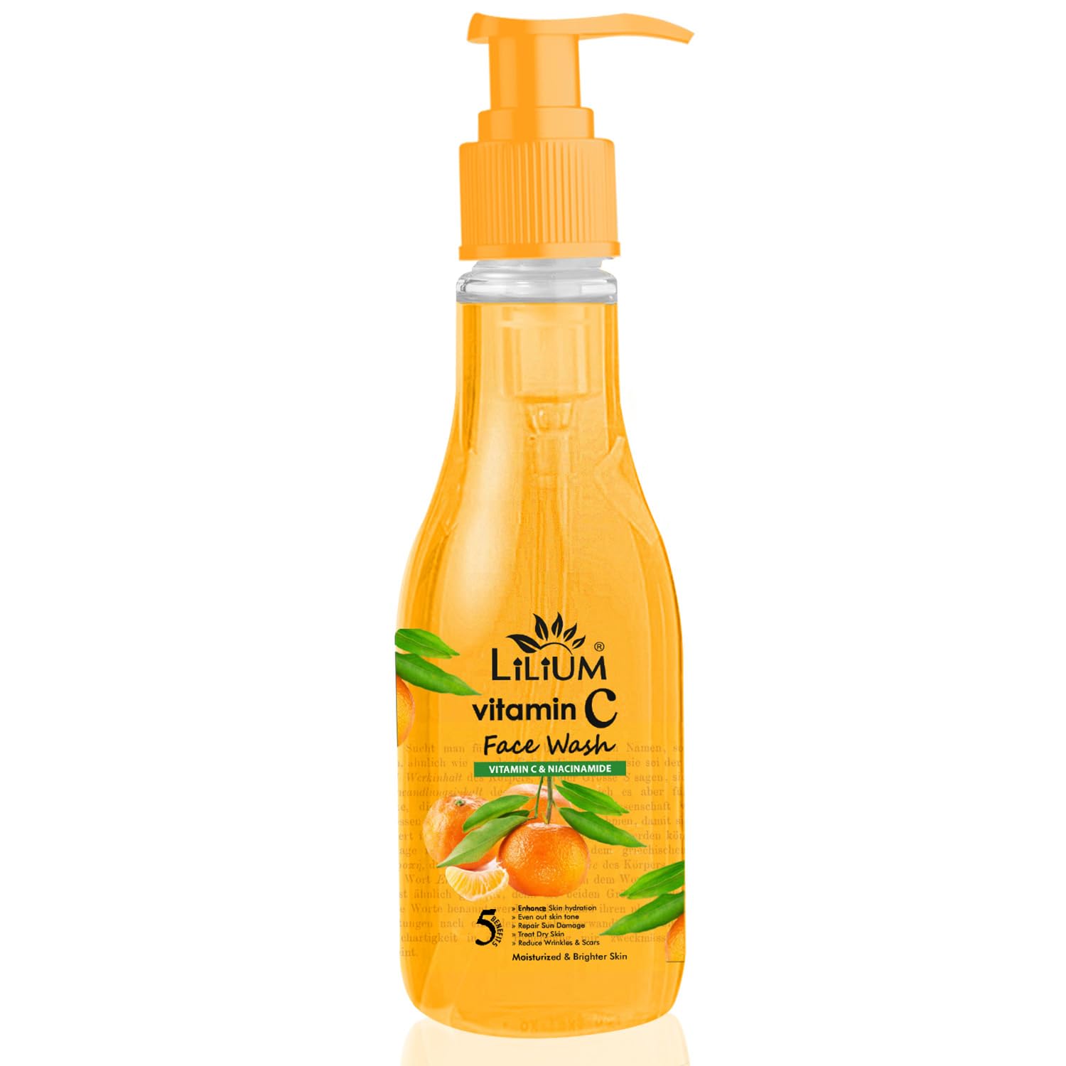 Lilium Vitamin C Face Wash 500Ml | Brightening Face Cleanser For Glowing Skin | Reduces Wrinkles, Scars & Dark Spots | Hydrating