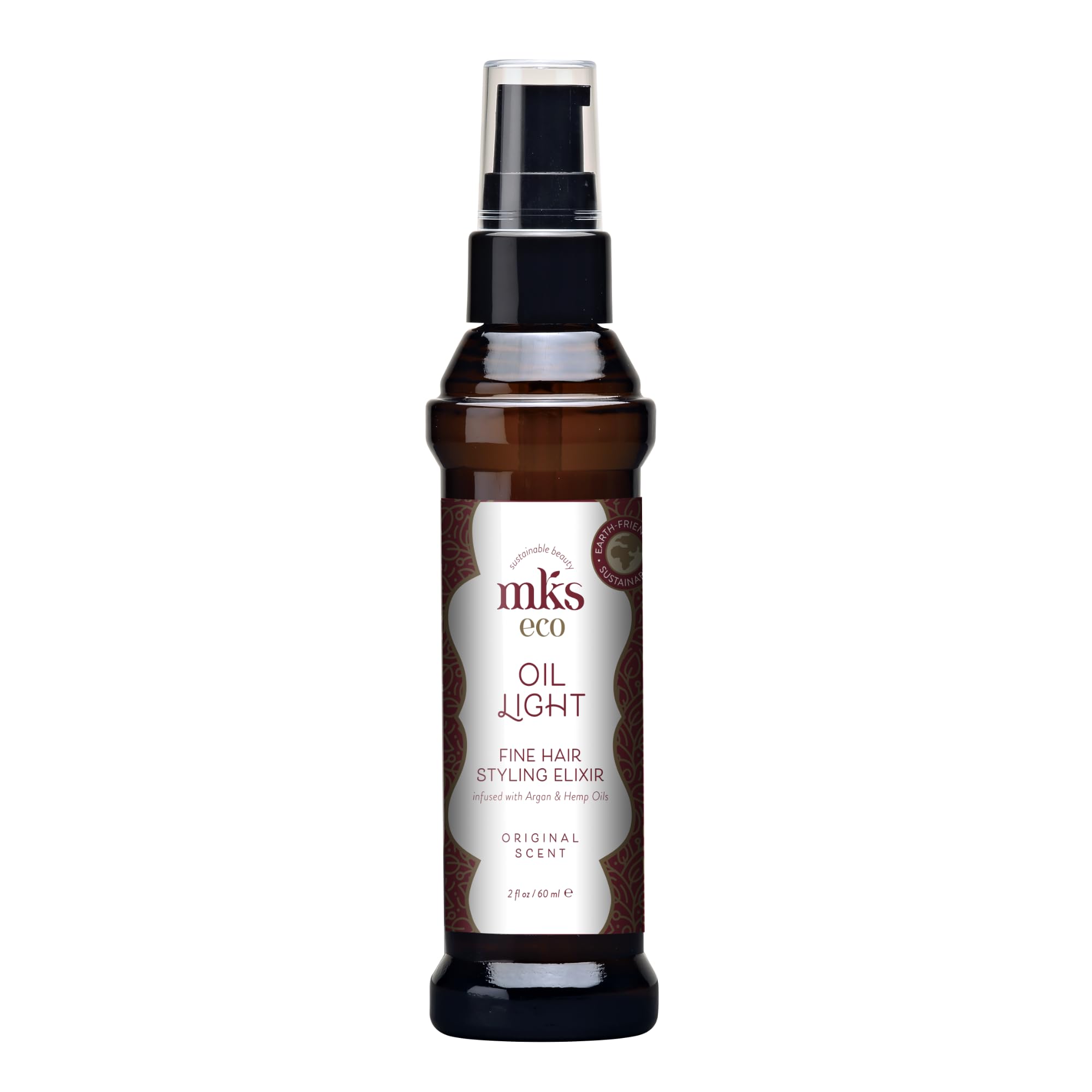 MKS Eco Hair Styling Elixir - Original 2 fl oz - Moroccan Argan Oil and Hemp Seed Oil for Fine Hair - Moisturizing, Nourishing &