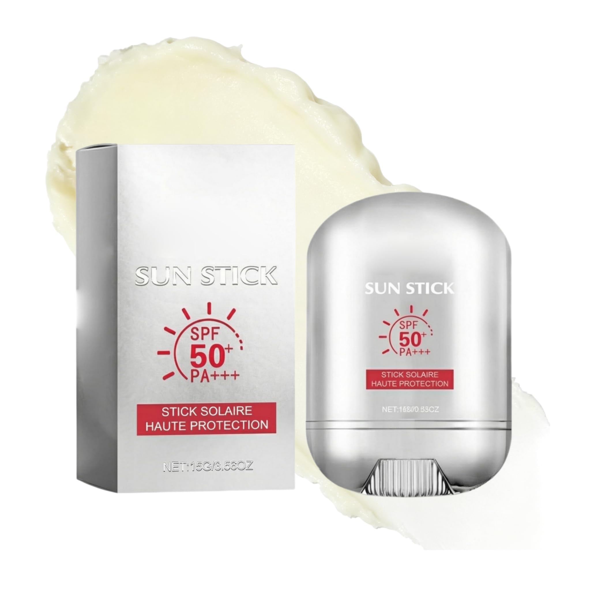 Sunscreen Stick SPF 50, Broad Spectrum UVA/UVB Protection for Face, Body & Neck, Lightweight NonGreasy, Matte Finish No White C