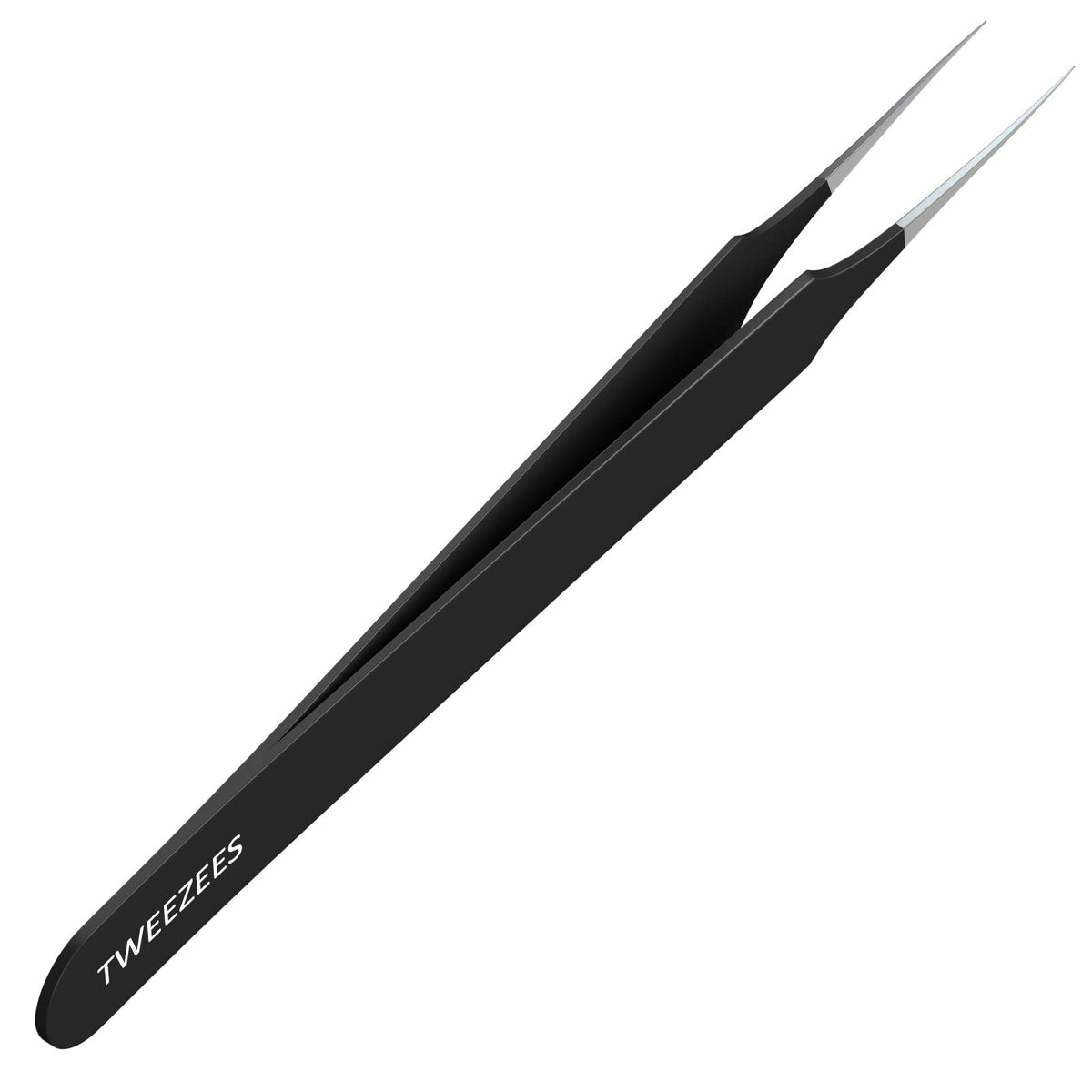 Tweezees Ingrown Hair Tweezers - Pointed Tip, Extra Sharp, Stainless Steel, Black, 1 Count