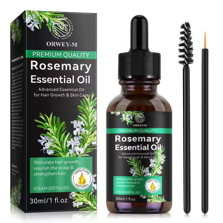 ORWEYM Rosemary Hair & Skin Oil  100% Natural Botanical Formula  Promotes Hair Growth, Scalp Health & Skin Vitality  Aromath