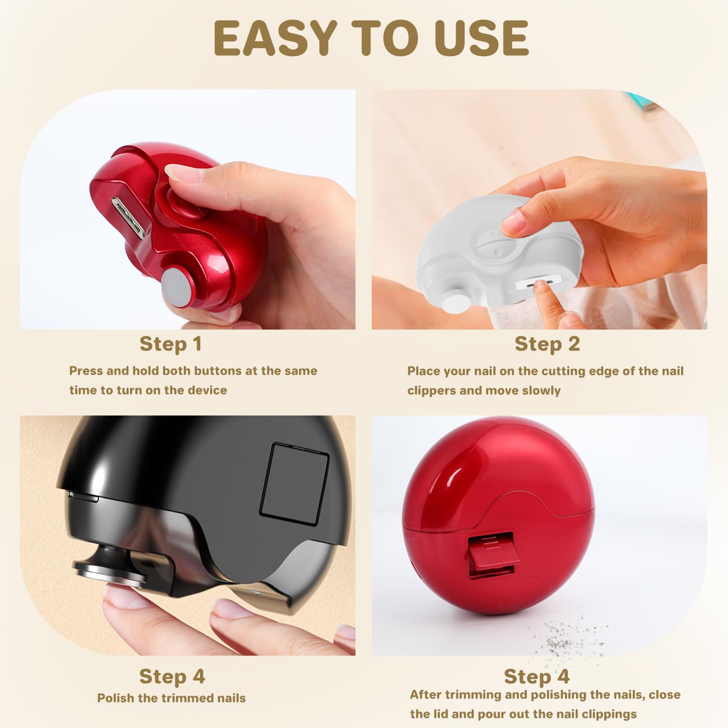 2 In 1 Electric Polishing Automatic Nail Clippers, Electric Nail Clipper Electric Nail Trimmer With 2 Adjustable Speeds, Nail Tr