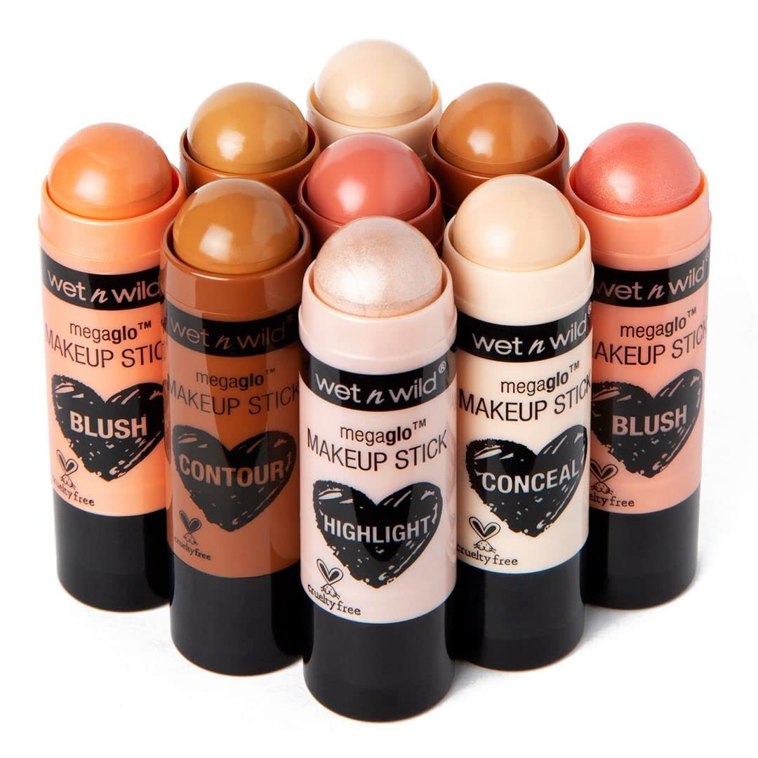 Wet N Wild Megaglo Blush Stick Conceal & Contour, Hustle & Glow  Matte  Face Multistick Makeup Multistick  For Cheeks  Cream