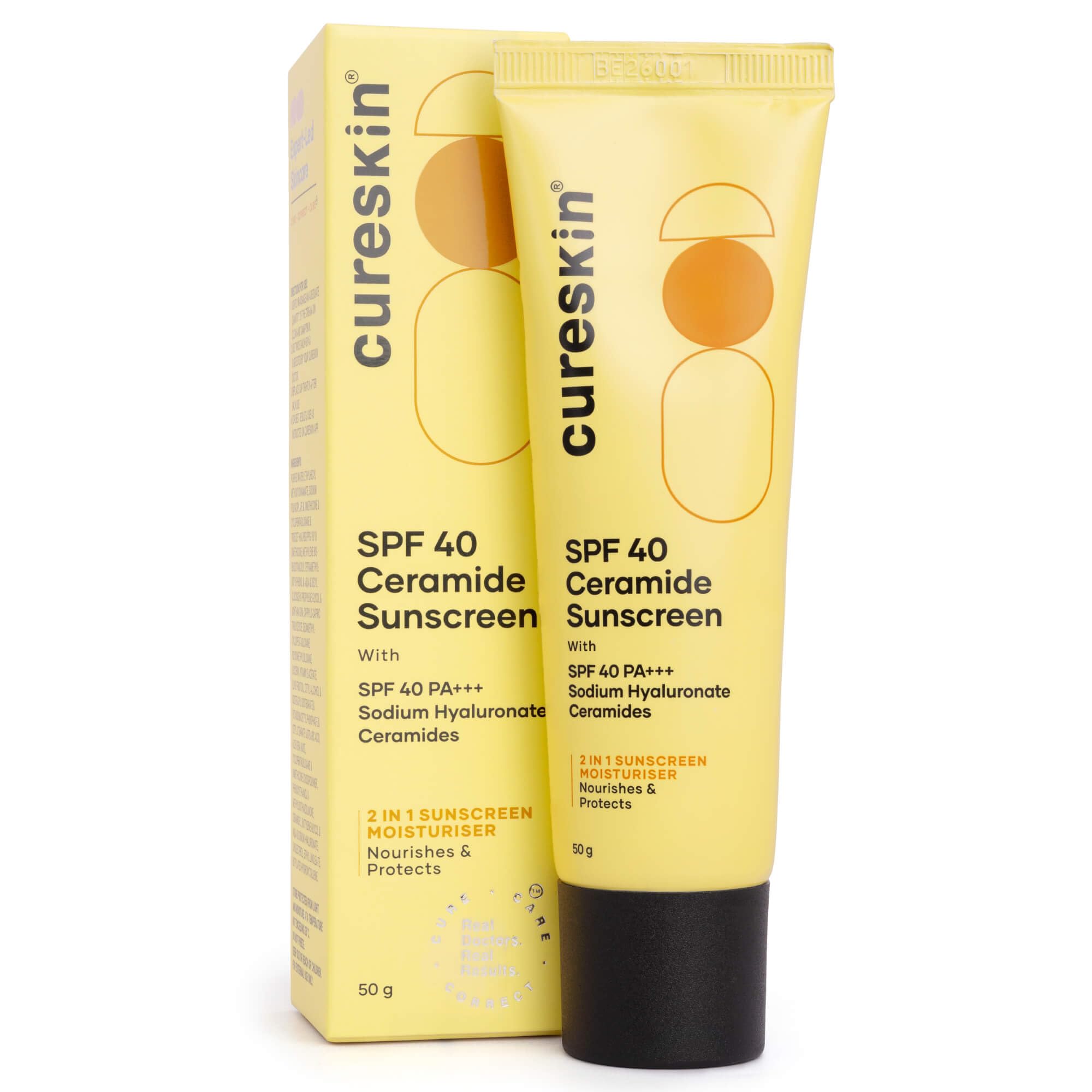 Cureskin Spf 40 Ceramide Sunscreen With Hyaluronic Acid & Ceramides | 2In1 Sunscreen Moisturizer, Broad Spectrum, Spf 40 & Pa+