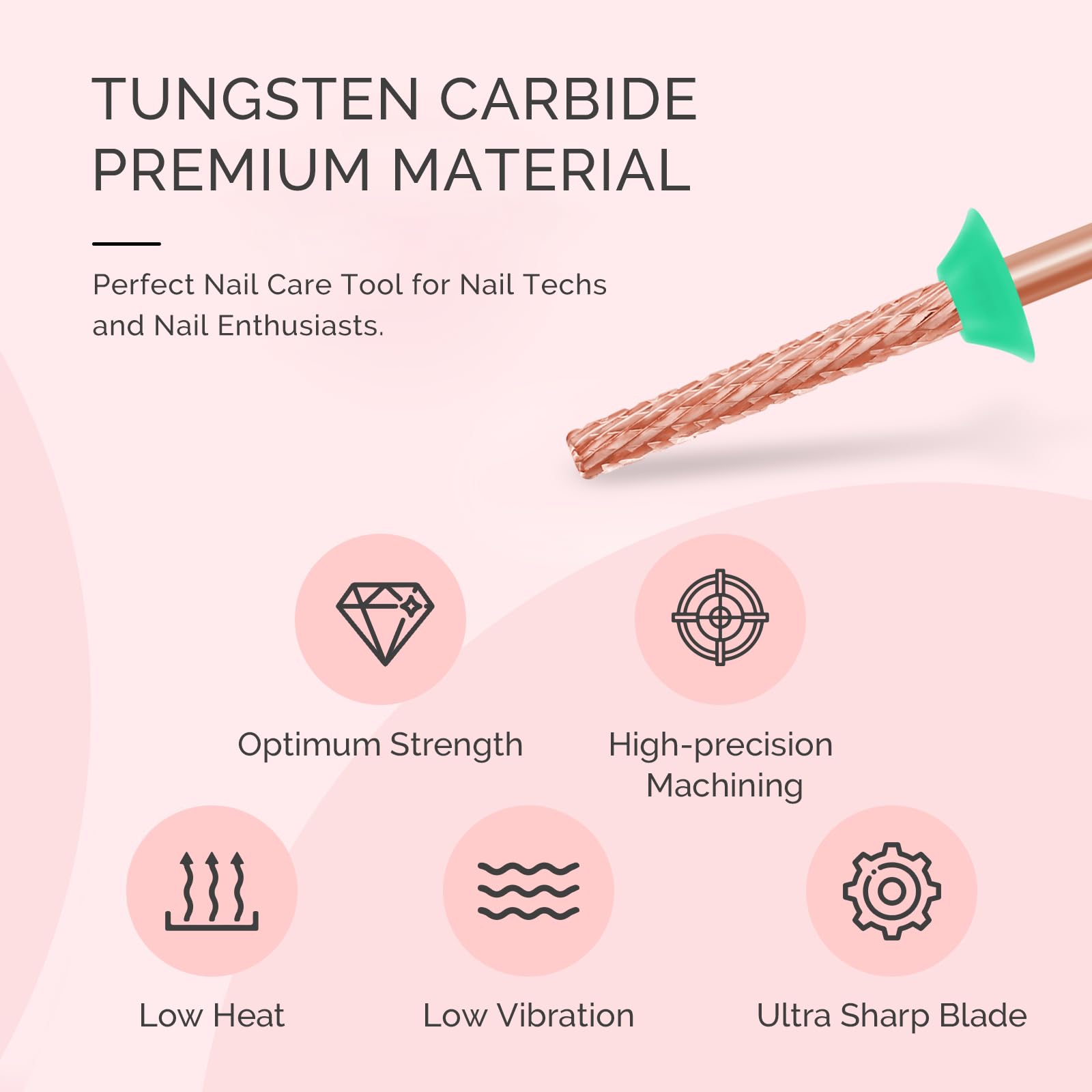 Melodysusie Super Long Mini Barrel Nail Buffer Bit, Professional Safety Carbide Nail Bit For Nail Bed File Cuticle Dead Skin Cle