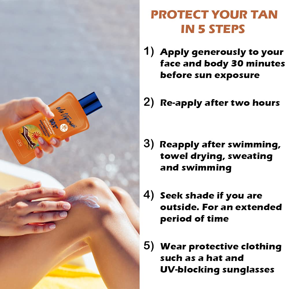 Eda Taspinar High Protection Sunscreen Lotion SPF 50+ Sensitive Skin|Face & Body | UVA/UVB Protection | Bio Techonolgy Ingredien