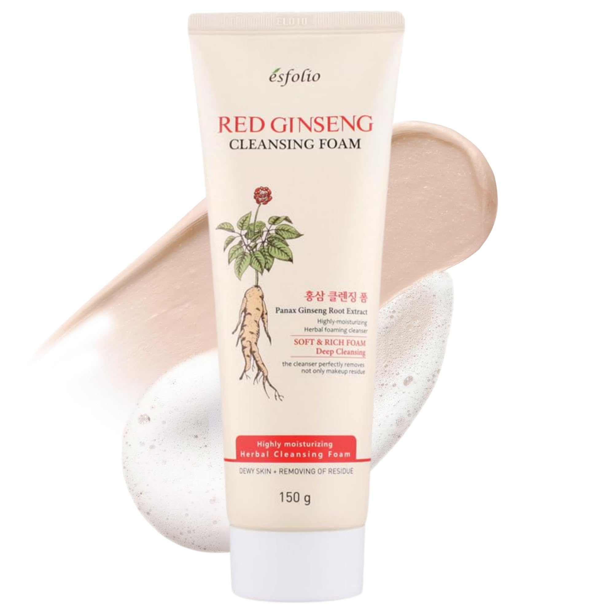 esfolio Red Ginseng Cleansing Foam, 5.29 Fl Oz (Pack of 1)