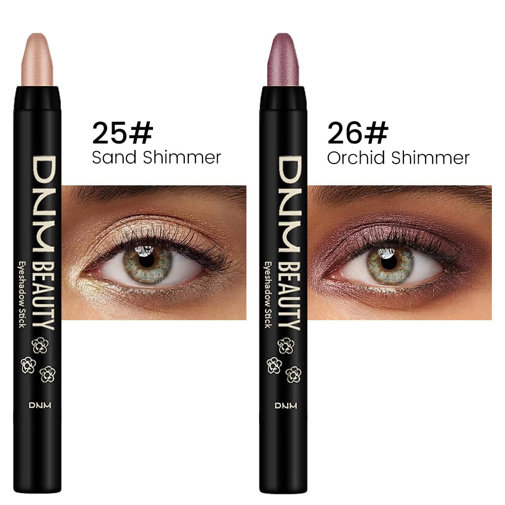 Kaely 2Pcs Cream Eyeshadow Sticks Set For Eyes Waterproof,Sand Shimmer & Orchid Shimmer Matte Eye Shadow Stick Pencil Pen Bulk S