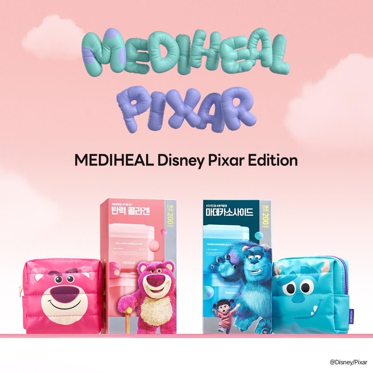 Mediheal Madecassoside Toner Pads [Disney Pixar Edition]-Centella Asiatica To Improve Uneven Skin Tone - Vegan Face Gauze Pads,