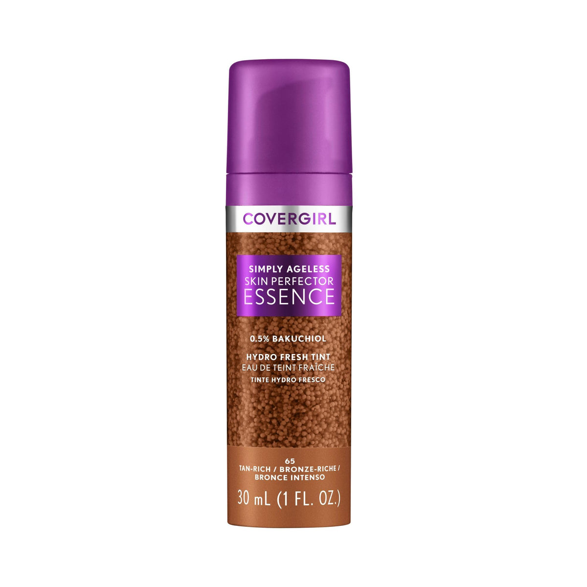 CoverGirl Simply Ageless, 65 Tan-Rich, Liquid Foundation, Lightweight Foundation, Skincare Makeup Hybrid, Vegan Formula, Healthy