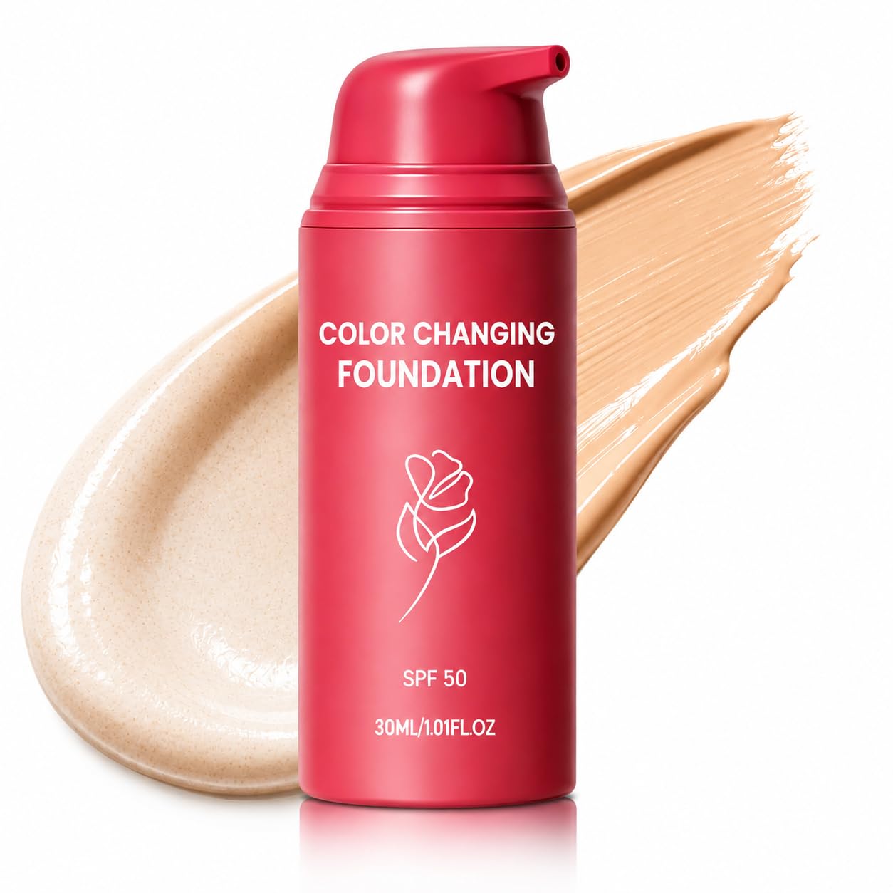 Korean Color Changing Foundation, Auto Adjusting Tone Foundation for Mature Skin | Deep Hydration, Refines Pores, Blurs Fine Lin