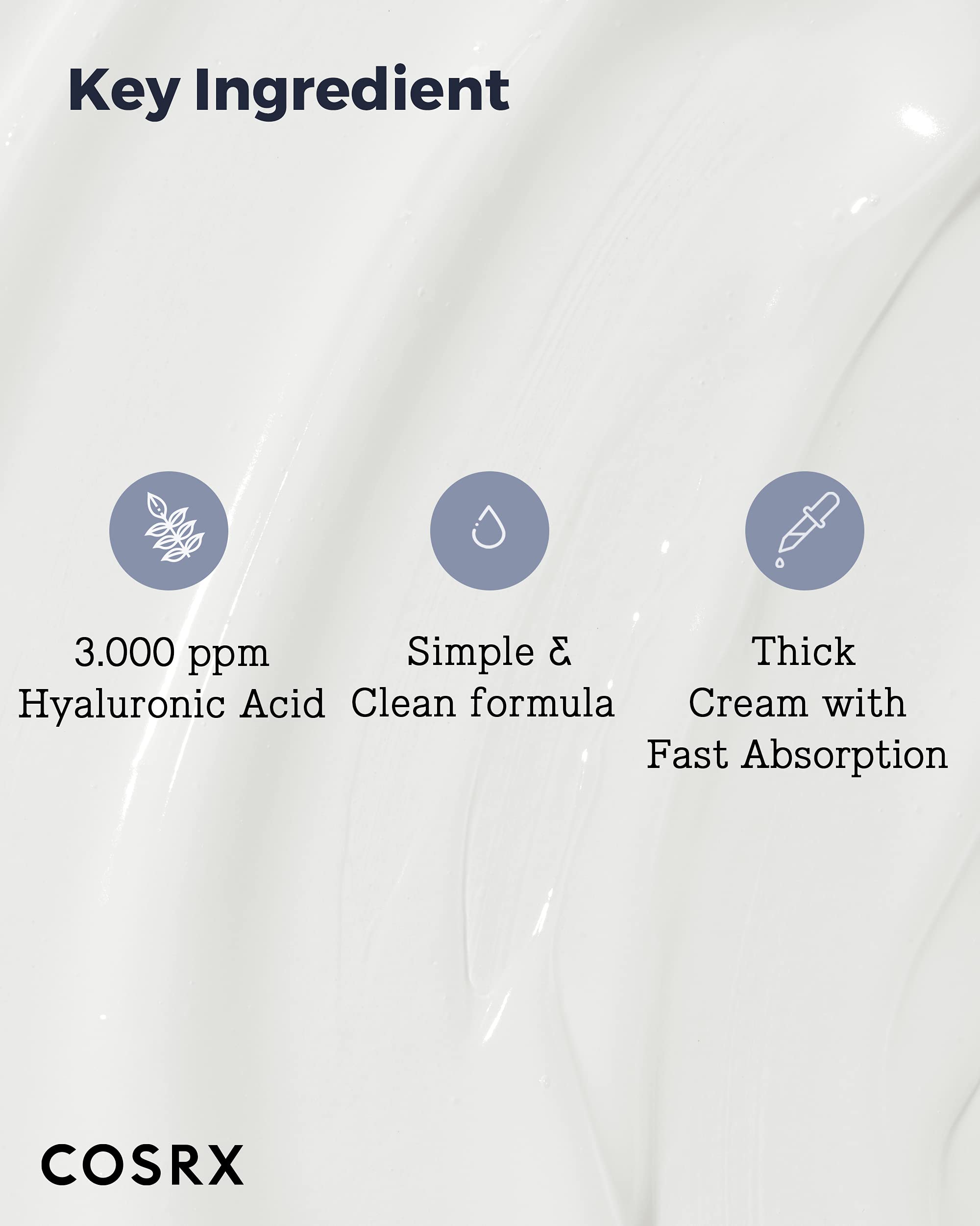 Cosrx Hyaluronic Acid Moisturizing Cream, Long-Lasting Hydration, Rich Moisturizer For Sensitive Skin 3.52 Oz / 100G, Korean Ski