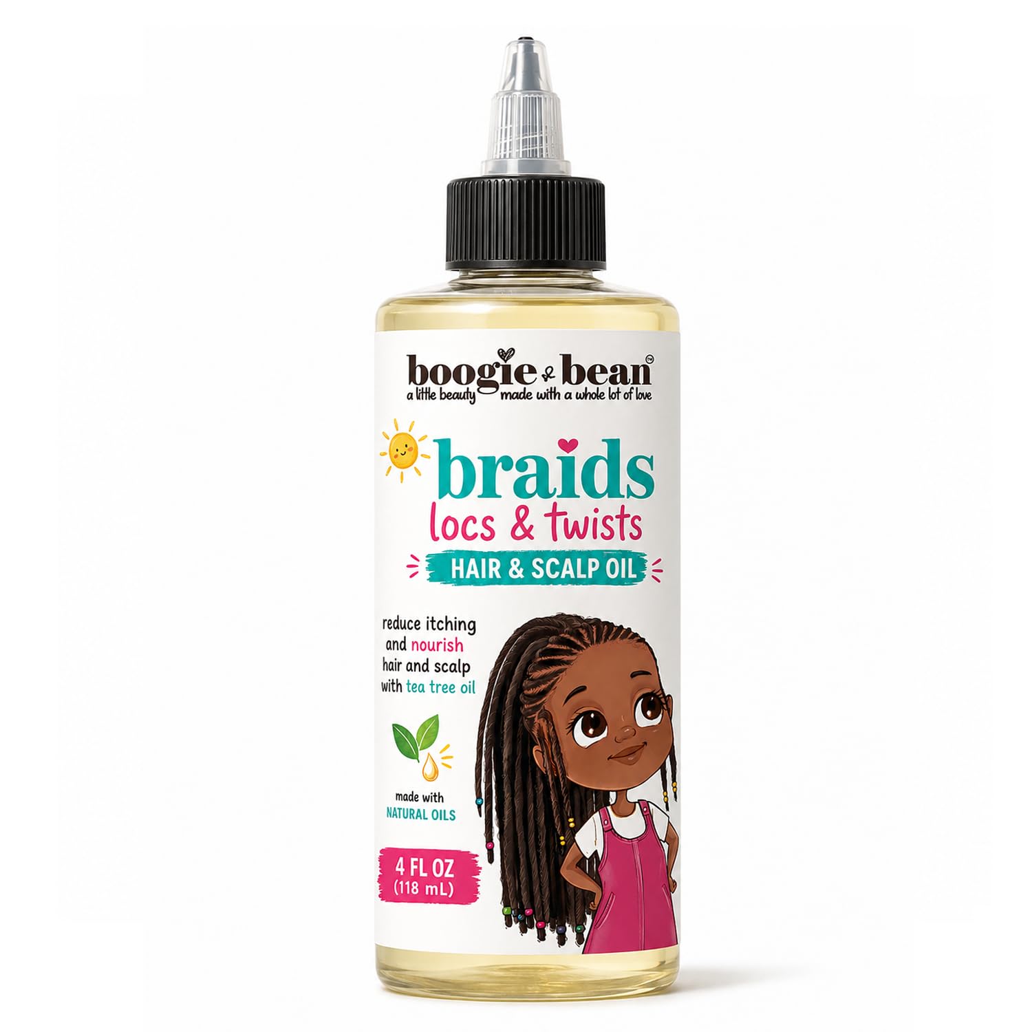 Boogie and Bean Kids Braiding Hair Oil, Dry Scalp Oil for Kids, Natural Kids Hair Oil