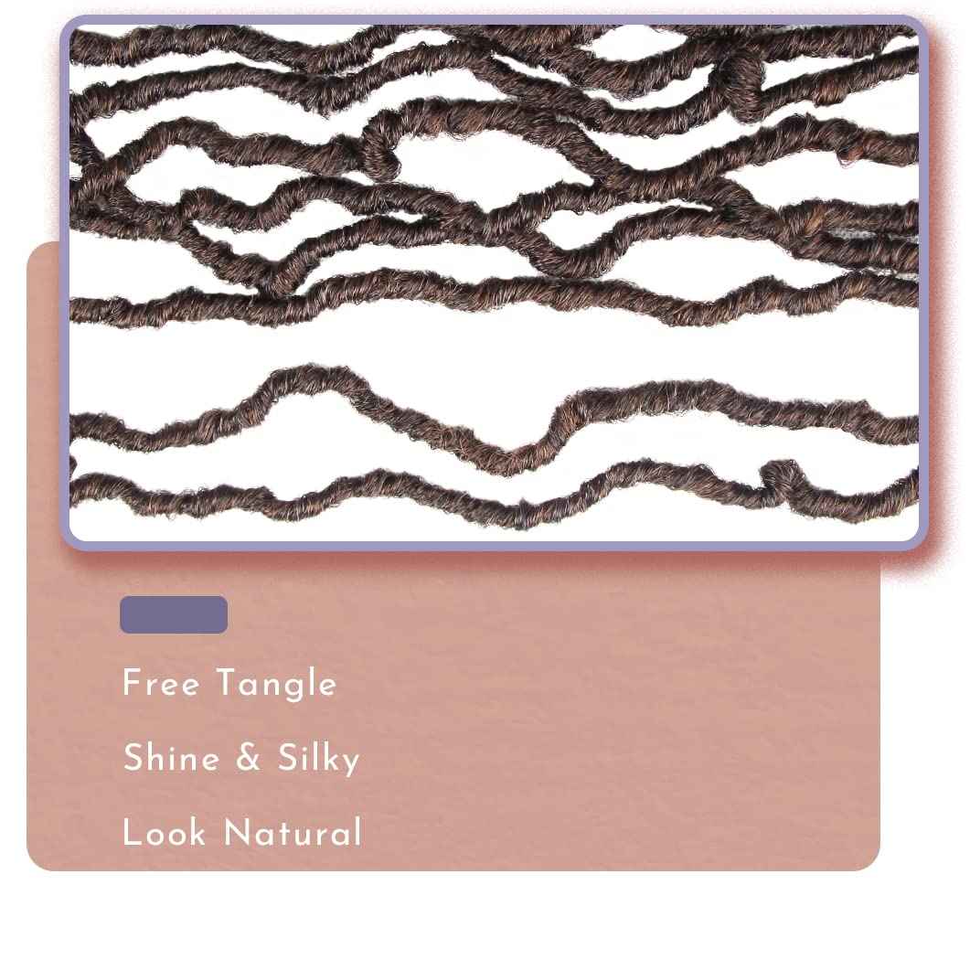 BOHOBABE 24 Inch New Faux Locs With Curly End 6 Packs Soft Locs Crochet Hair 72 Strands Long Natural Crochet Braids (6Packs,T30)