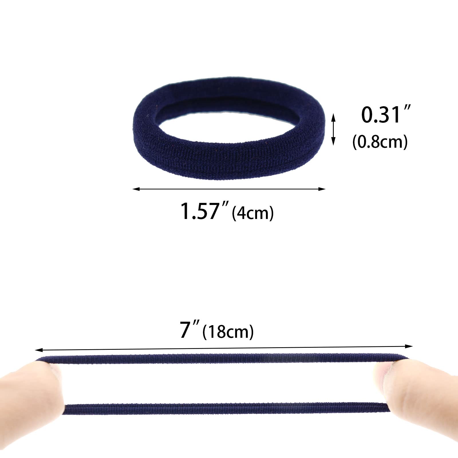 100 Pack Seamless Hair Ties For Women Girls Ponytail Holders For Thick Hair (Navy)