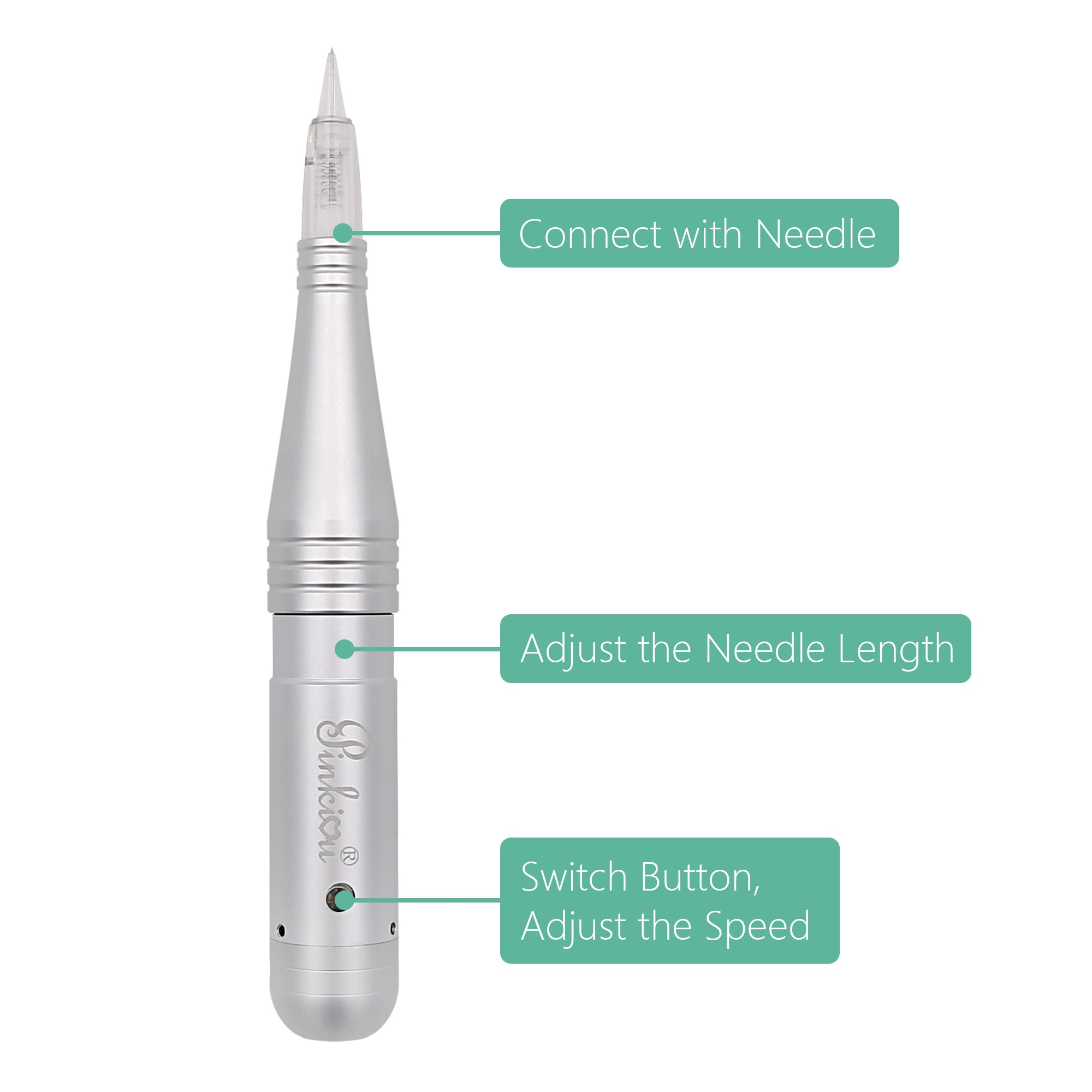 Pinkiou Stroked Eyebrow Tattoo Machine Professional Microblading Pen Machine For EyeBrow Eyeline Lip Brow Lamination (machine, M