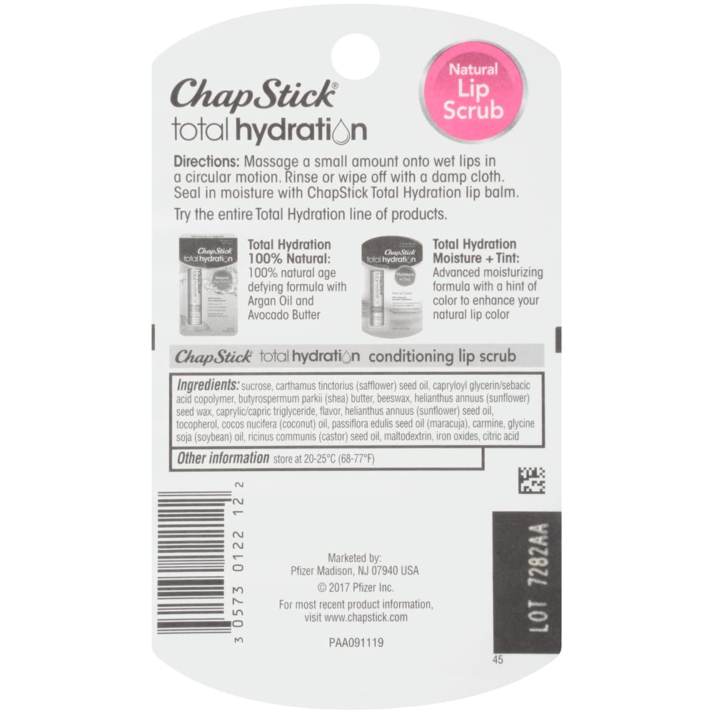 Chapstick Total Hydration Sugar Plum Flavor Conditioning Lip Scrub And Lip Exfoliator Jar - 0.27 Oz
