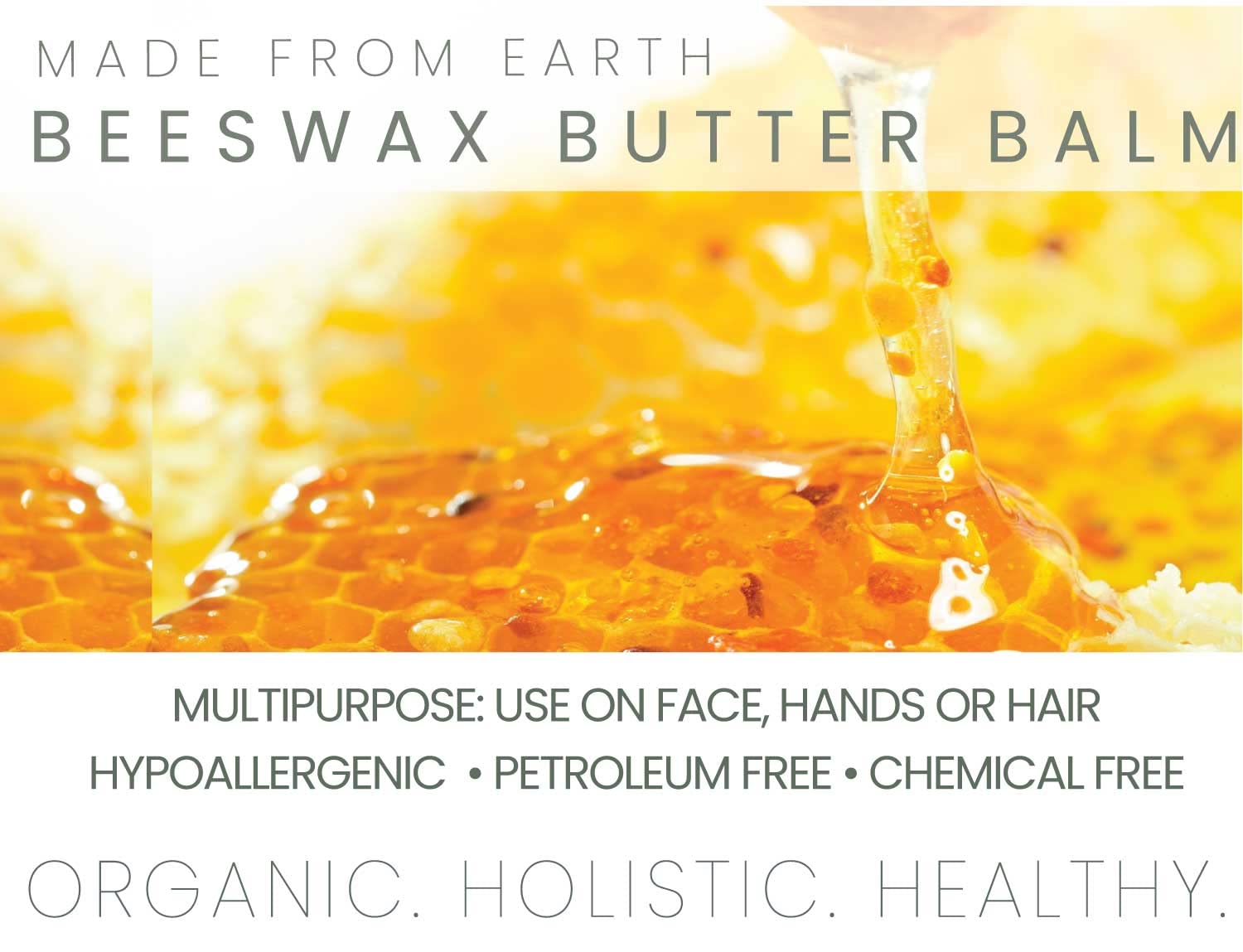 Made from Earth Beeswax Butter Balm: Organic, Holistic and Healthy, 1 oz