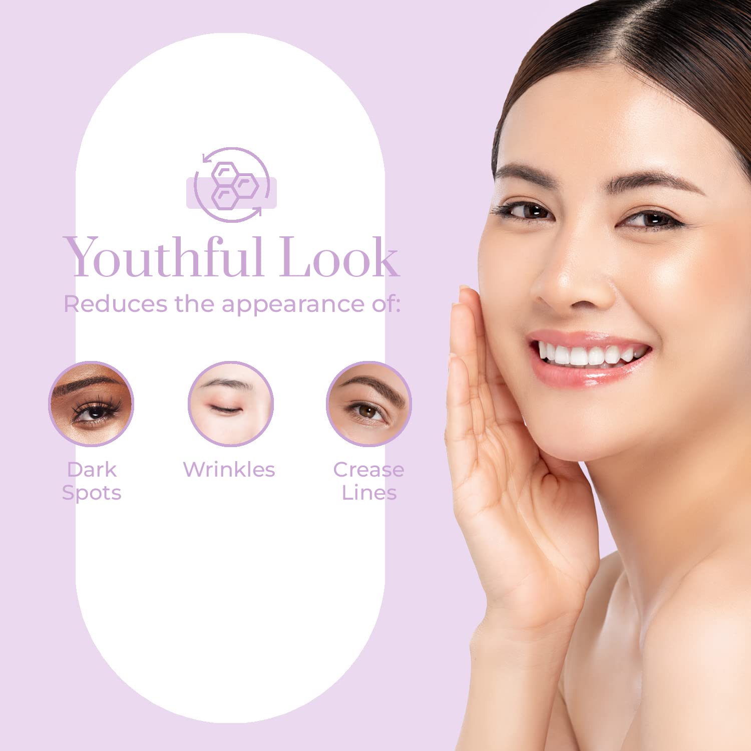 Clear Beauty Vitamin C & Hyaluronic Acid Under Eye Serum - Reduce Eye Bags, Puffiness, Dark Circles & Wrinkles, Lifting Eye Seru