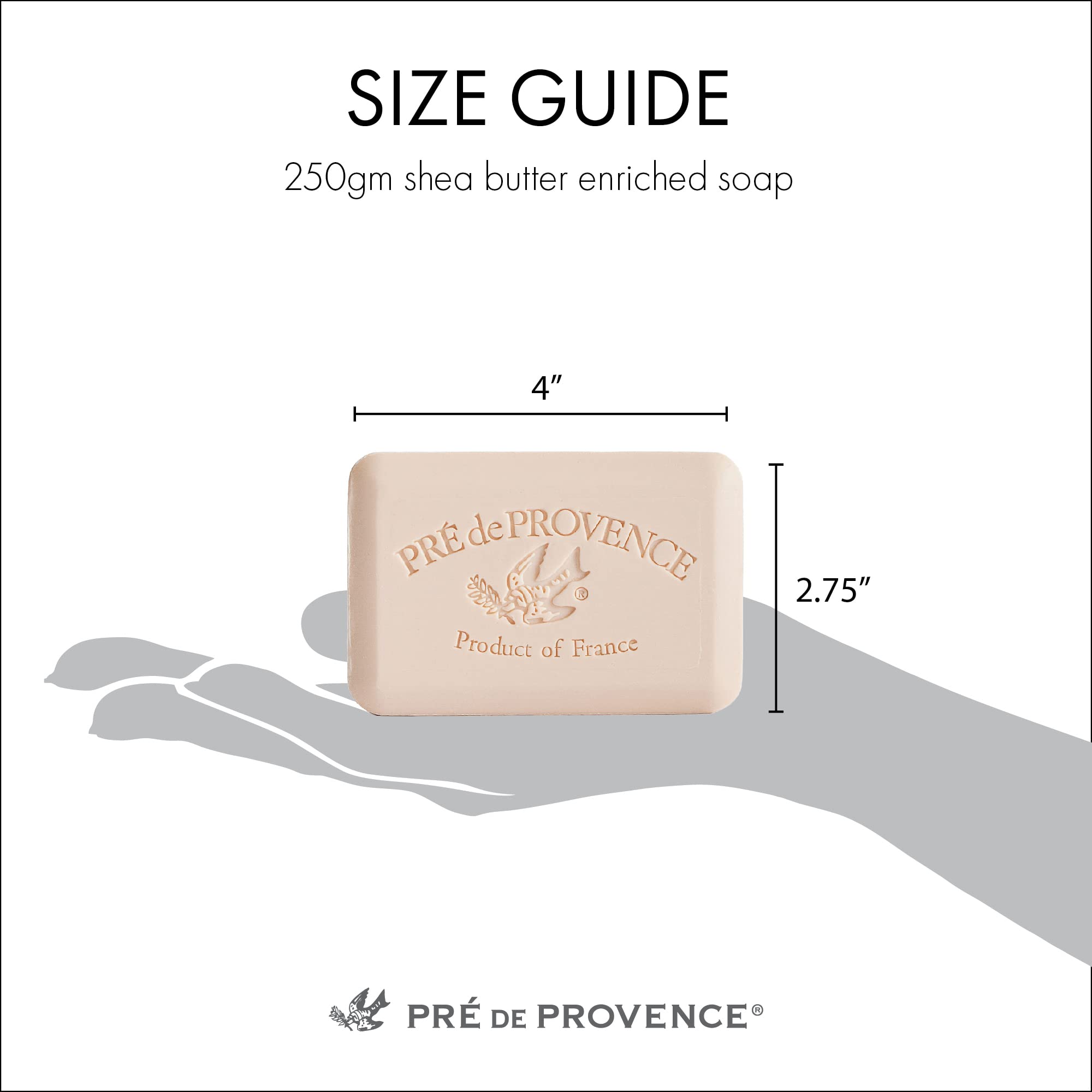 Pre de Provence Artisanal Soap Bar, Enriched with Organic Shea Butter, Natural French Skincare, Quad Milled for Rich Smooth Lath