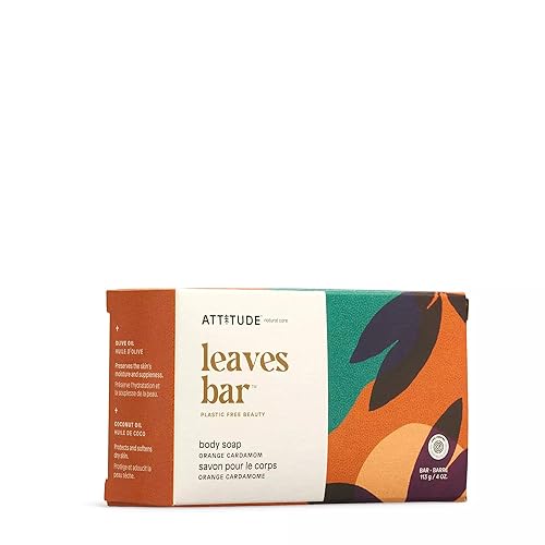 Attitude Bath And Shower Body Soap Bar, Ewg Verified, Plastic-Free, Plant And Mineral-Based Ingredients, Vegan And Cruelty-Free