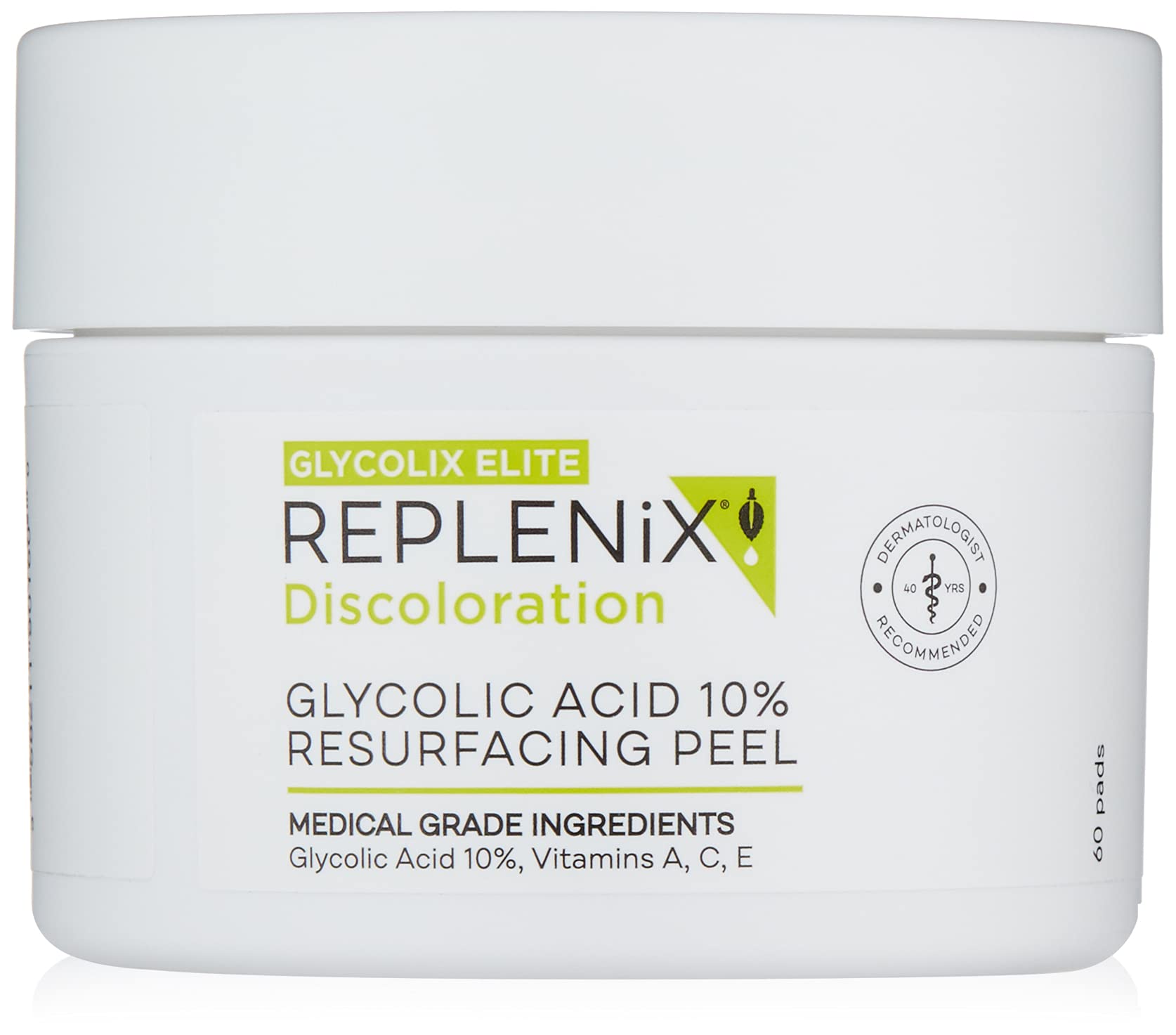 Replenix - Glycolix Elite Glycolic Acid Resurfacing Peel Pads - Medical Grade Brightening And Exfoliating Treatment, Travel Frie