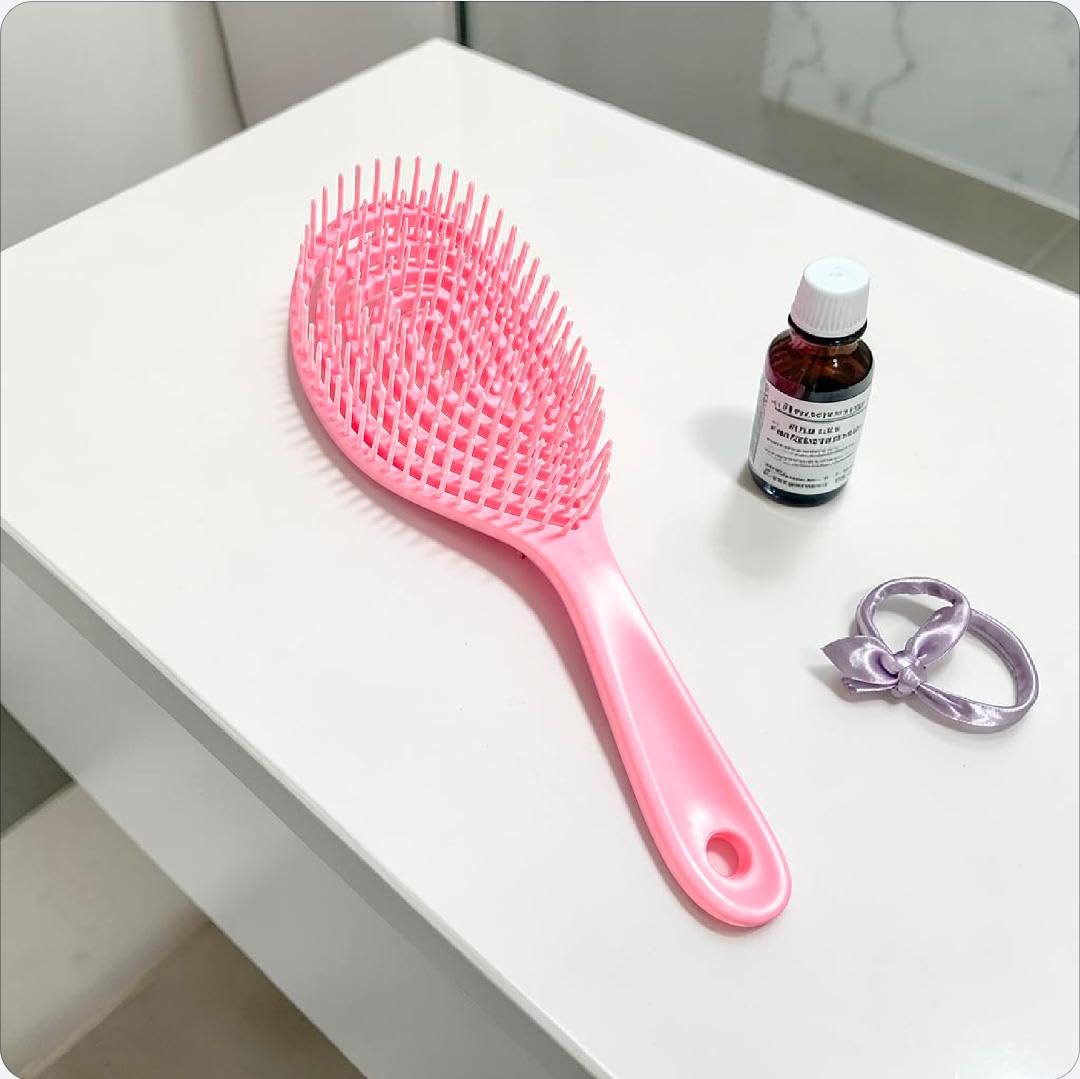 Deal Hub Hollow Vent Hair Brush/Women And Men/Flexible Detangling Comb/Nylon Soft Bristles/Wet And Dry Hair Styling Brush/Curly 