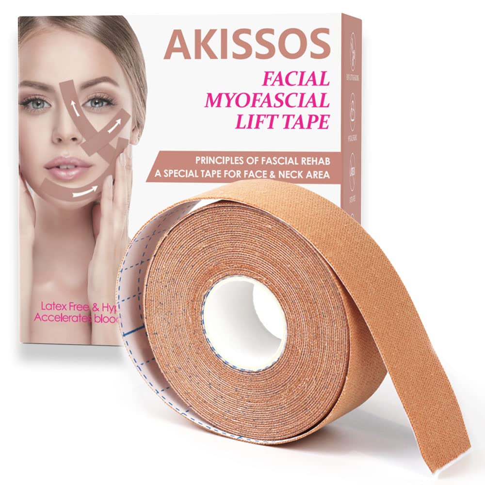 Akissos Facial Myofascial Lift Tape Face Lift Tape Face Toning Belts Anti Wrinkle Patches Anti Freeze Stickers Neck Lift Tape Un