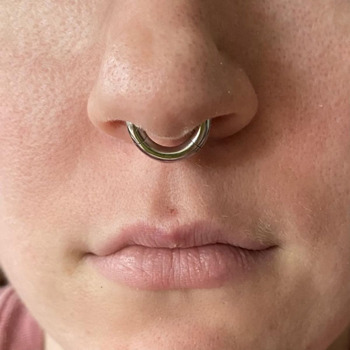 NewkeepsR 6G  8mm Steel Clicker Septum Ring, Large Gauge Nose Septum Hinged Eearring Seamless Hoop Jewelry
