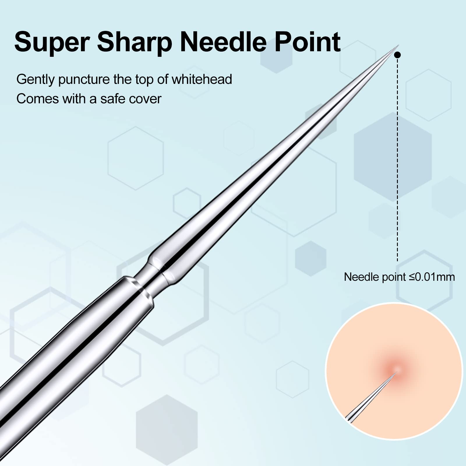 Titanium Lancet Needle Pimple Popper Tool Facial Milia Remover Blackhead Blemish Remover Blackhead Whitehead Extractor Professio
