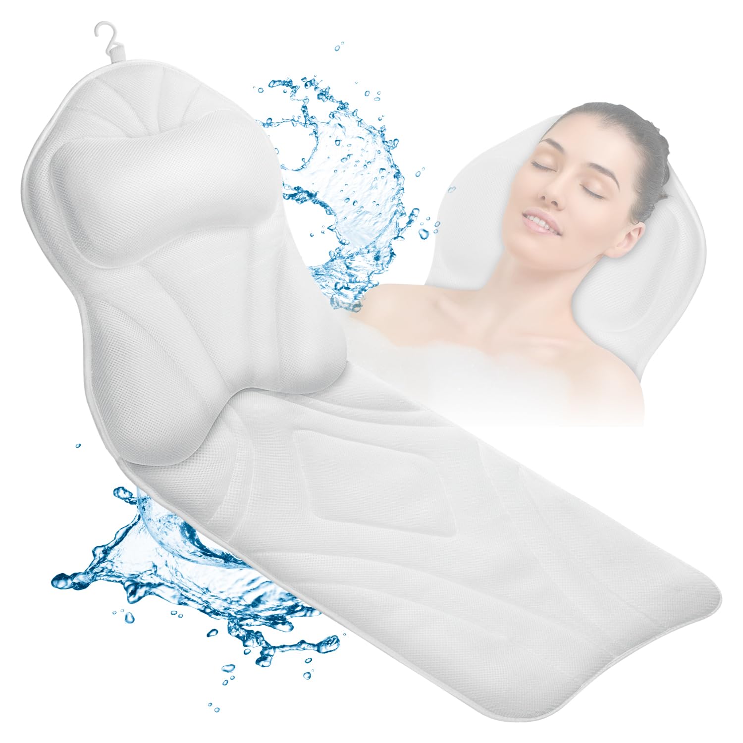 Full Body Bath Pillow For Bathtub, Thick Bathtub Cushion For Soaking Tub With Laundry Bag, Bathtub Accessories Bathtub Pillow Lu