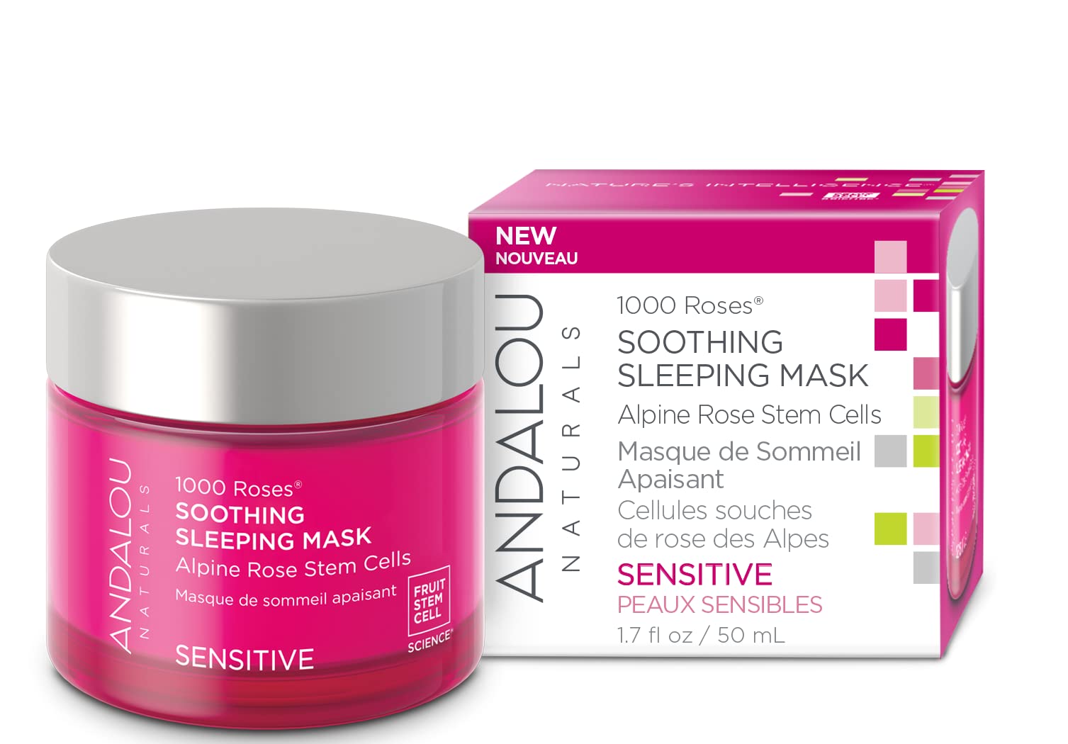 Andalou Naturals 1000 Roses Soothing Sleeping Mask, 1.7 Fz