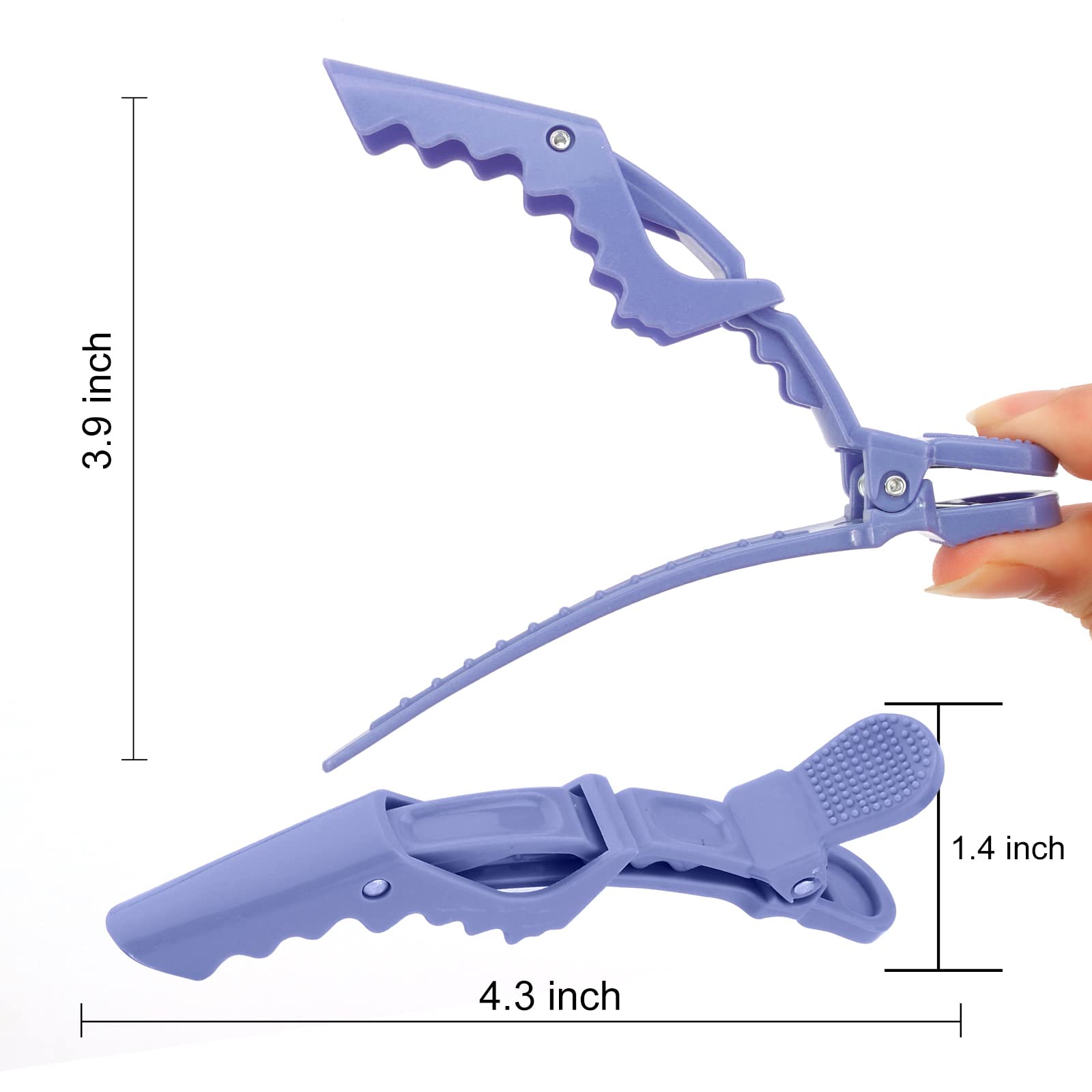 Ondder 14 Pcs Purple Alligator Hair Clips for Styling Sectioning Larger Salon Pro Hair Clips for Barber Hair Clips for Coloring