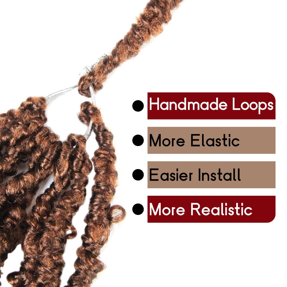 8 Packs Light Weight Butterfly Locs Crochet Hair 12 Inch Butterfly Faux Locs Crochet Hair Distressed Butterfly Locs, 30#