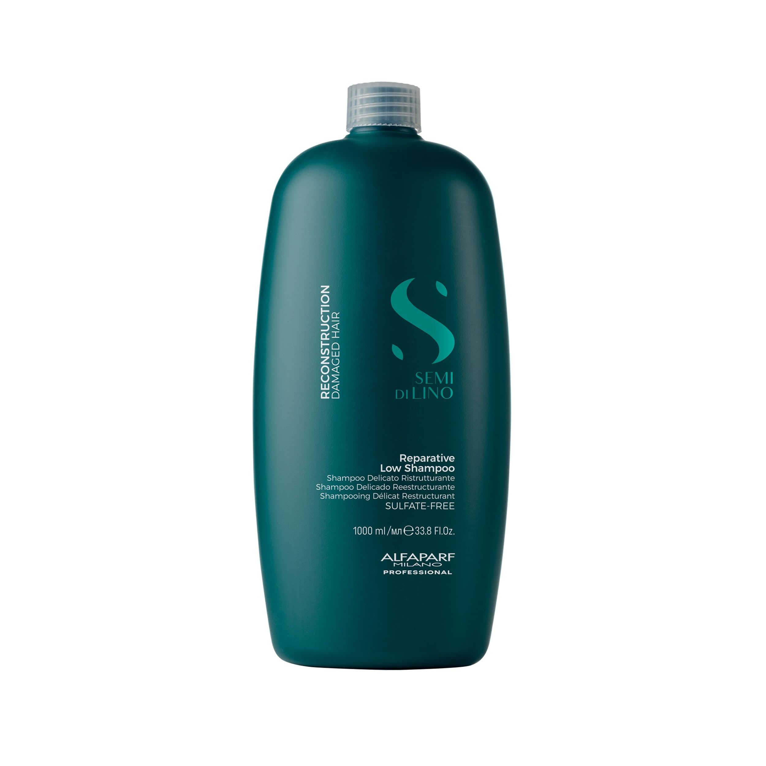 Alfaparf Milano Semi Di Lino Reconstruction Reparative Shampoo For Damaged Hair - Sulfate And Paraffin Free - Safe On Color Trea