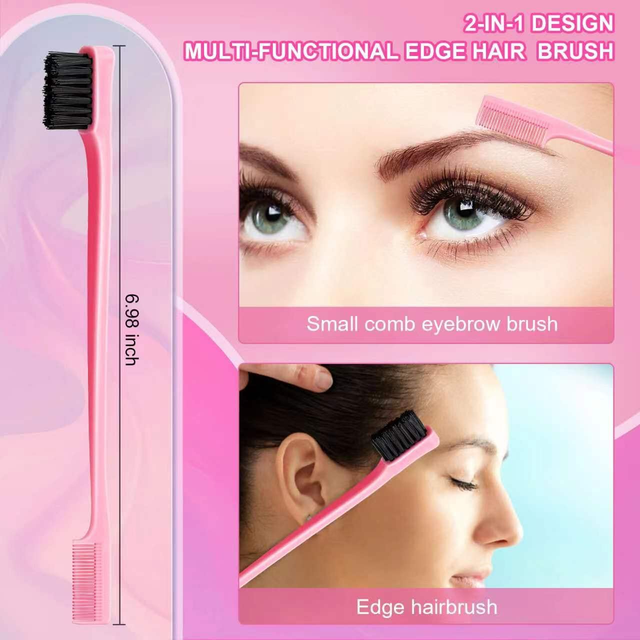 Anmieciu Hair Comb Set, 4Pcs Bristle Hair Edge Brush, Teasing Brush Comb, Rat Tail Comb And Wide Tooth Comb For Women Girls Men